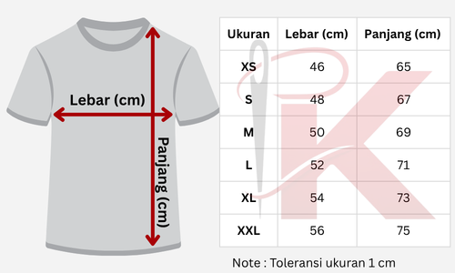 Size Chart Pesan Kaos